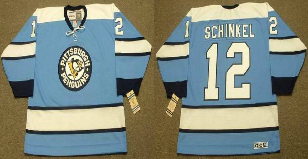 2019 Men Pittsburgh Penguins #12 Schinkel Light Blue CCM NHL jerseys